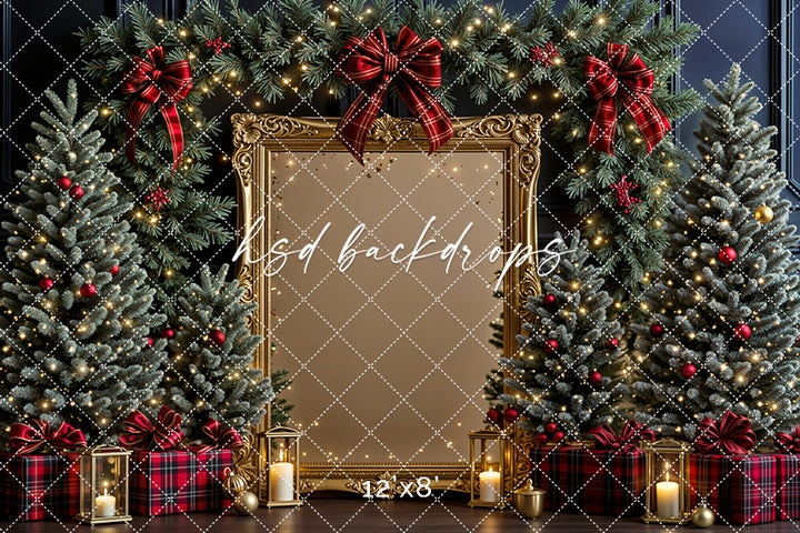 Plaid Tidings Gilded Frame (sweep options)