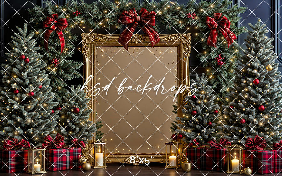 Plaid Tidings Gilded Frame (sweep options)