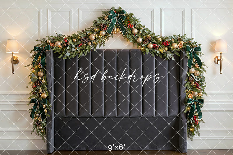 Winter Manor Headboard Photography Backdrop – Graceful Holiday Portrait Scene | HSD Backdrops