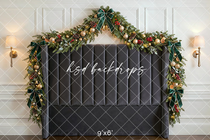 Winter Manor Headboard Photography Backdrop – Graceful Holiday Portrait Scene | HSD Backdrops