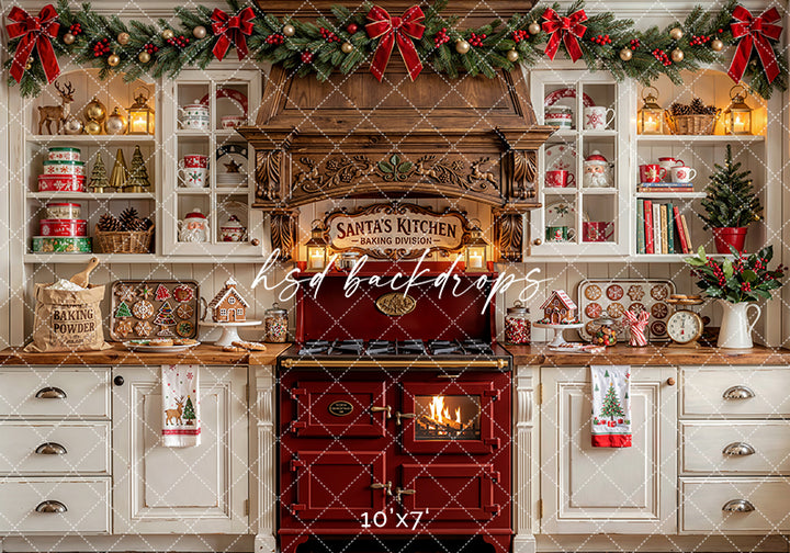 Holiday Cookie Kitchen Photography Backdrop – Festive Baking Portrait Scene | HSD Backdrops