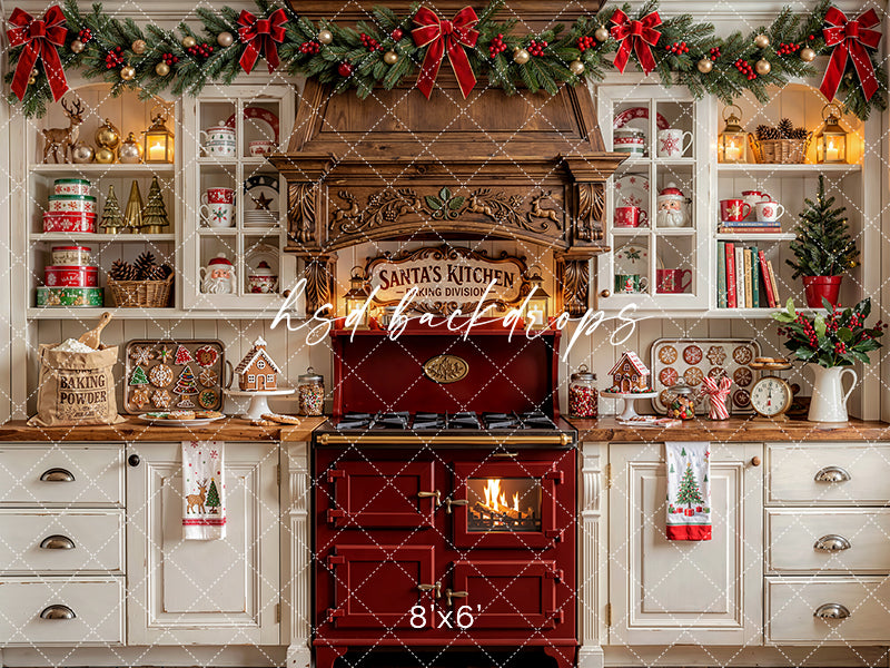 Holiday Cookie Kitchen Photography Backdrop – Festive Baking Portrait Scene | HSD Backdrops