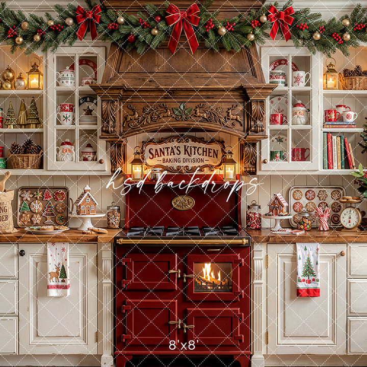 Holiday Cookie Kitchen Photography Backdrop – Festive Baking Portrait Scene | HSD Backdrops