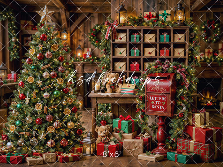 Letters to Santa Workshop Photography Backdrop – Cozy Christmas Portrait Scene | HSD Backdrops