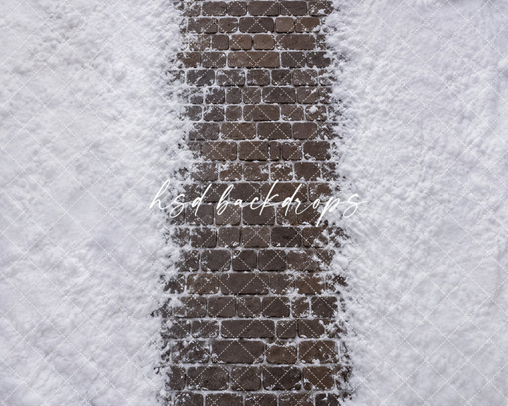 Snowy Cobblestone Path Photography Floor Backdrop – Winter Studio Floor | HSD Backdrops