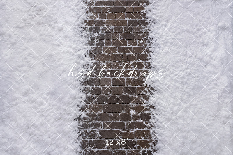 Snowy Cobblestone Path Floor Mat – Christmas Winter Studio Floor | HSD Backdrops