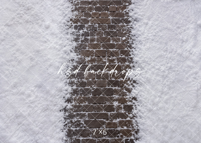 Snowy Cobblestone Path photography floor backdrop with realistic stone walkway, soft snow-covered sides, frosted winter texture, and clean seasonal studio floor styling for Christmas portraits.
