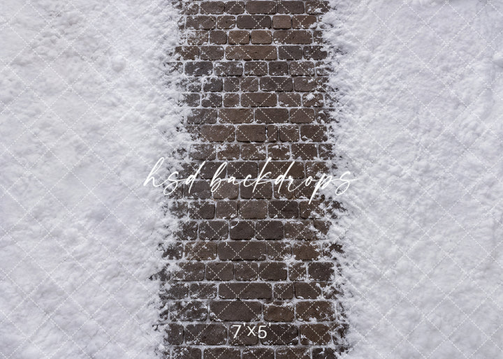 Snowy Cobblestone Path photography floor backdrop with realistic stone walkway, soft snow-covered sides, frosted winter texture, and clean seasonal studio floor styling for Christmas portraits.
