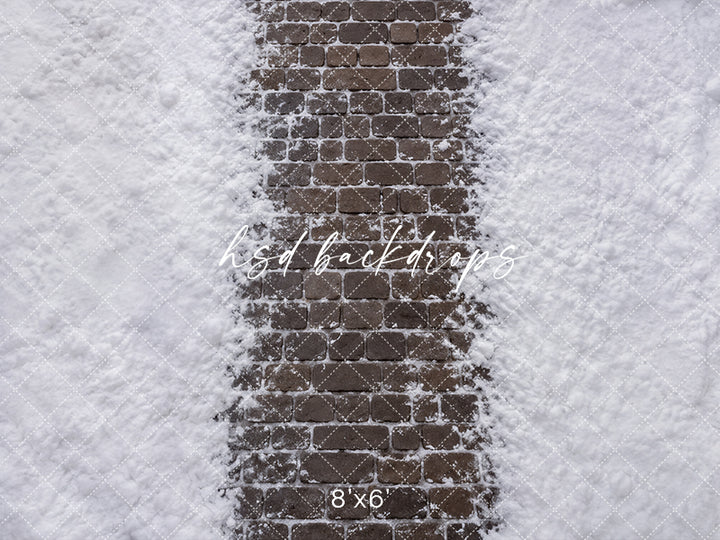 Snowy Cobblestone Path Photography Floor Backdrop – Winter Studio Floor | HSD Backdrops