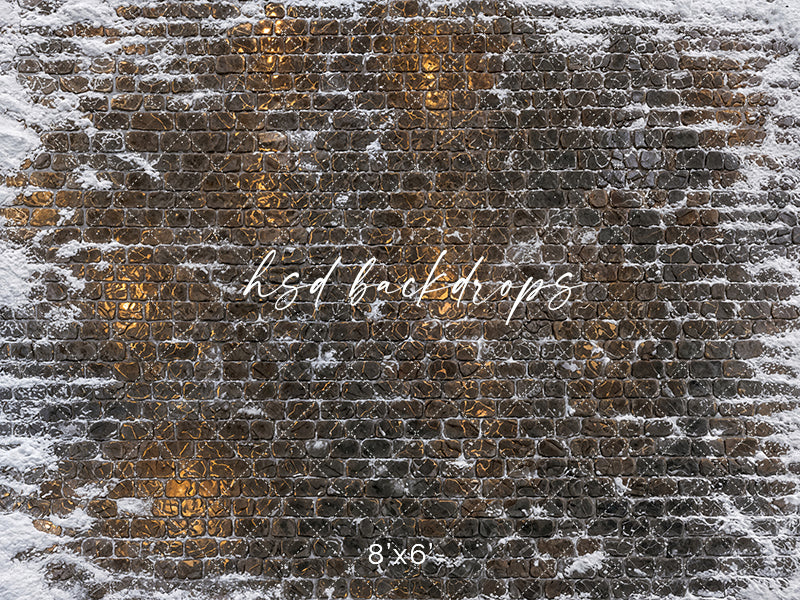 Snowy Cobblestone Glow Photography Floor Backdrop – Winter Holiday Studio Floor | HSD Backdrops