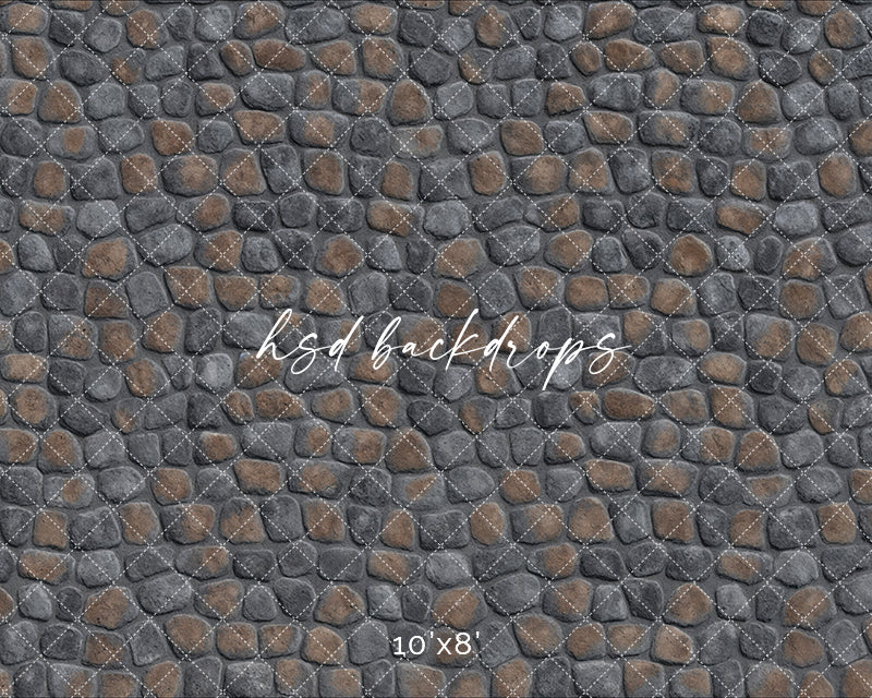 Rustic Cobblestone Photo Floor Mat – Neutral Stone Studio Flooring