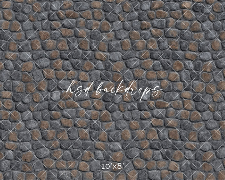 Rustic Cobblestone Photo Floor Mat – Neutral Stone Studio Flooring