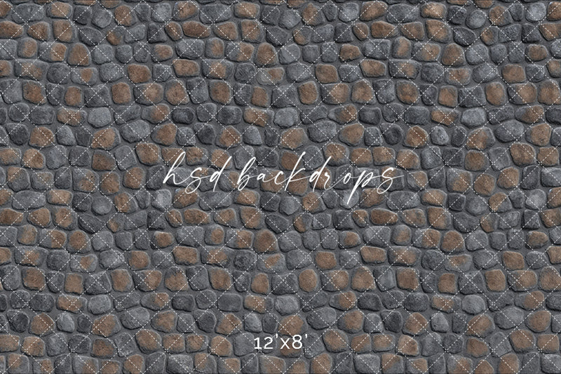 Rustic Cobblestone Photo Floor Mat – Neutral Stone Studio Flooring