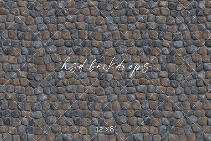 Rustic Cobblestone Photo Floor Mat – Neutral Stone Studio Flooring