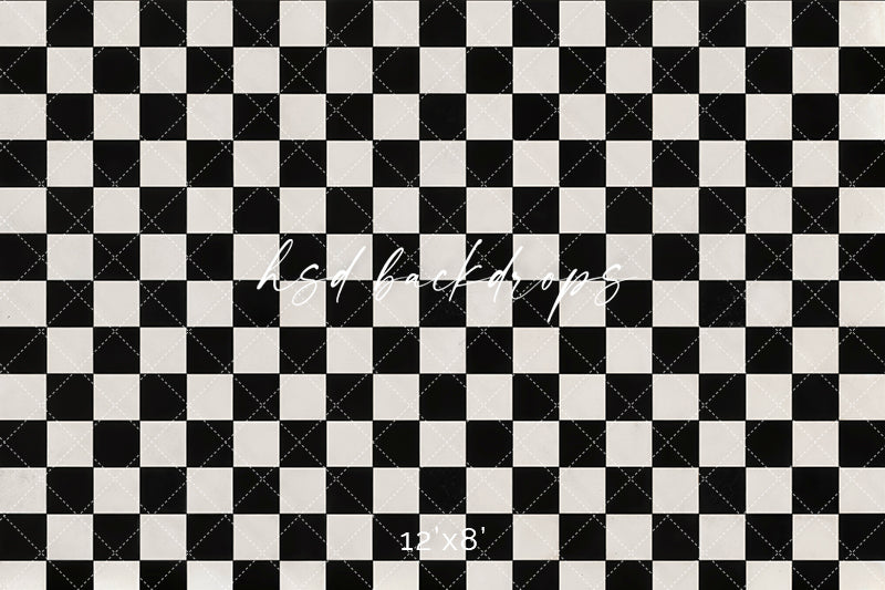 Retro Checkered Tile Floor – Photography Backdrop