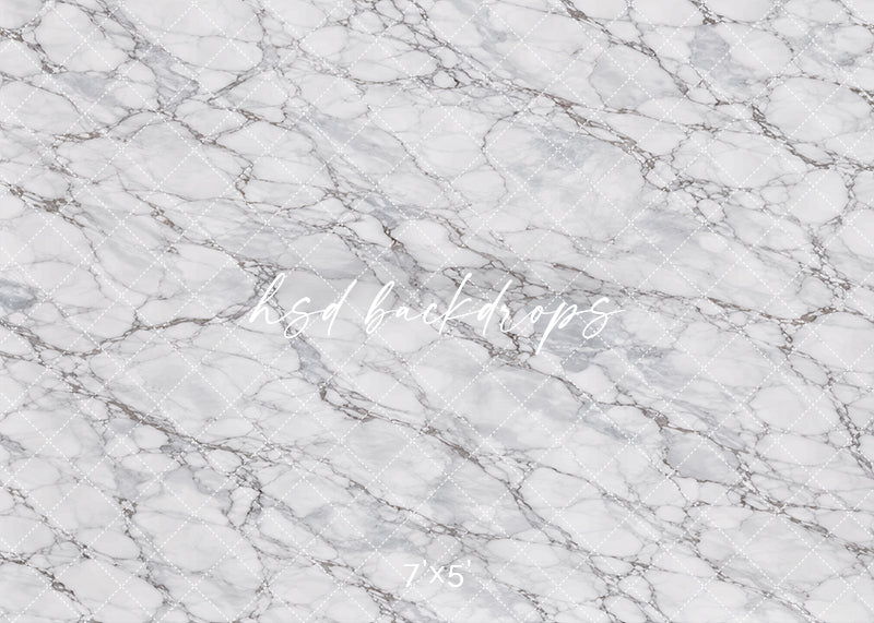 Classic Marble Photography Floor Mat featuring a soft white marble stone texture with light gray veining for product photography, branding photos, flat lays, and elegant studio portraits.