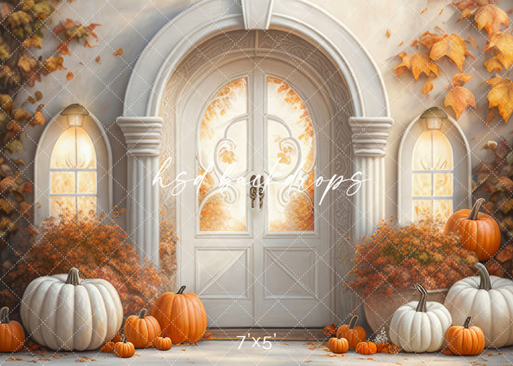 Arched Autumn Door Studio Photography Backdrop 
