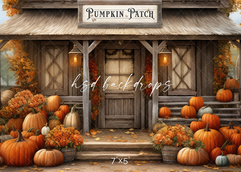 Pumpkin Patch Autumn Harvest Photography Backdrop for Pictures