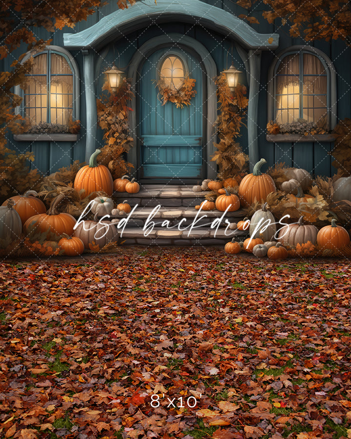 Autumn Pumpkin Porch (sweep options) - HSD Photography Backdrops 