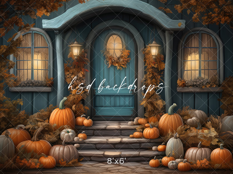 Autumn Pumpkin Porch - HSD Photography Backdrops 