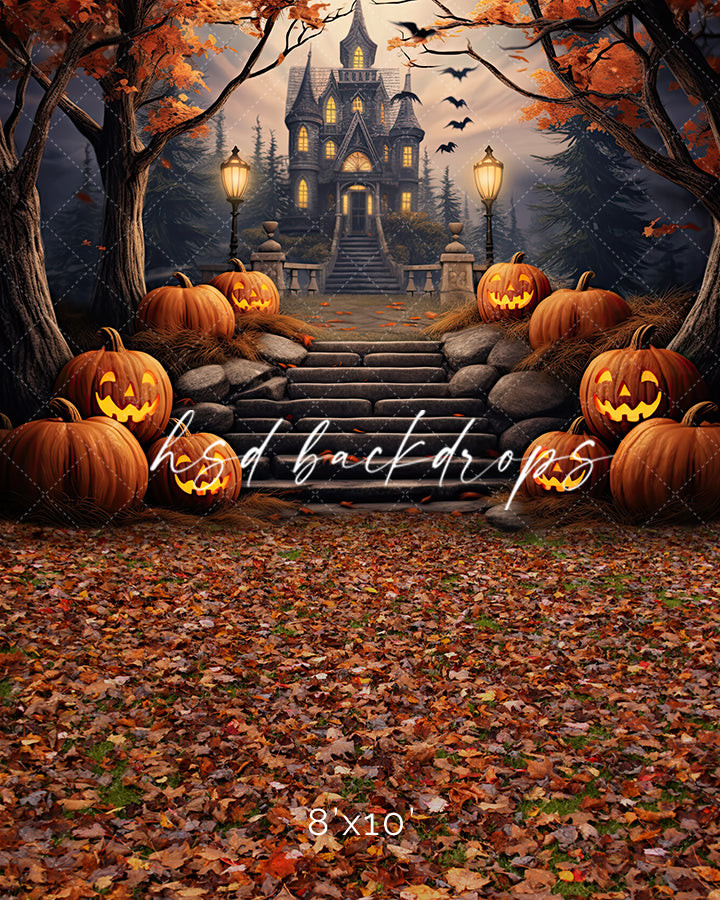 Haunted Halloween Castle (sweep options) - HSD Photography Backdrops 