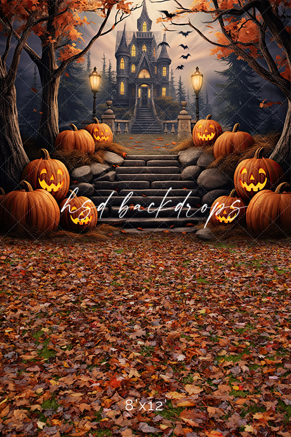 Haunted Halloween Castle (sweep options) - HSD Photography Backdrops 