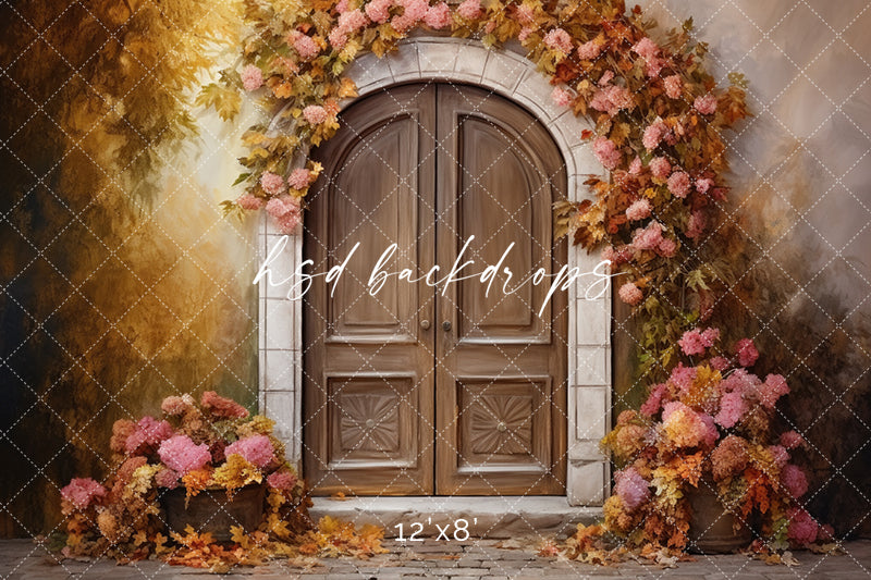 Romantic Autumn Door - HSD Photography Backdrops 