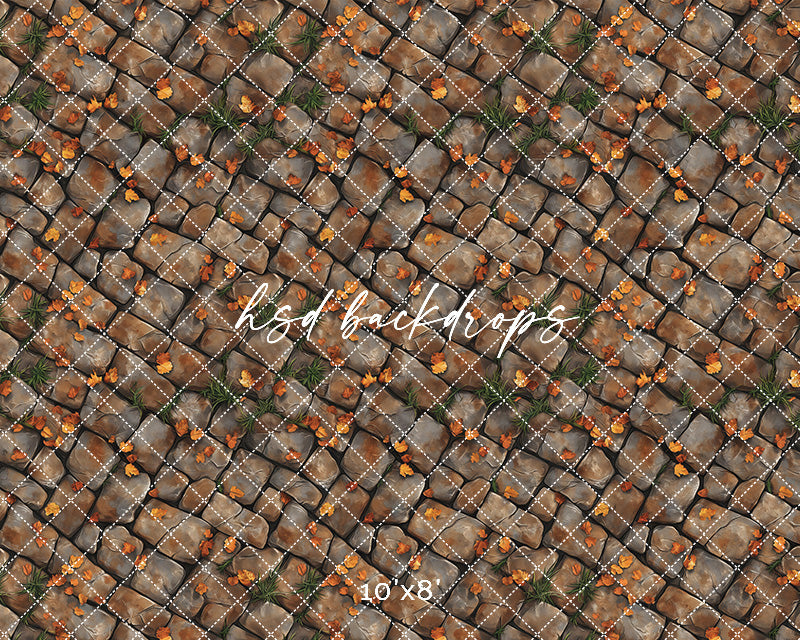 Golden Leaf Cobblestone Lane Floor Mat