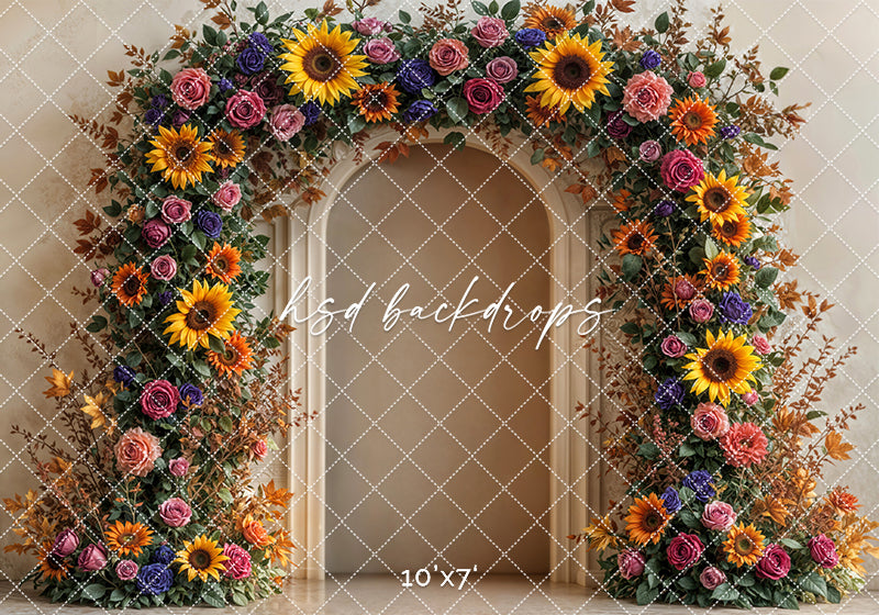 Autumn Sunflower Rose Arch (sweep options)