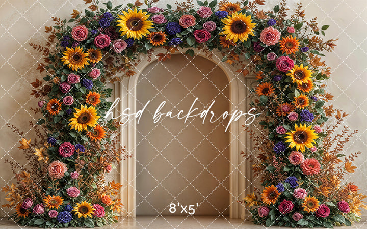 Autumn Sunflower Rose Arch (sweep options)