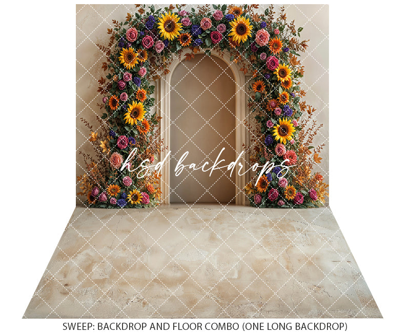 Autumn Sunflower Rose Arch (sweep options)