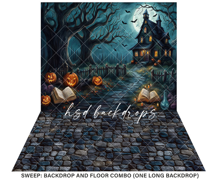 Pumpkins & Potions Lane Halloween Photography Backdrop