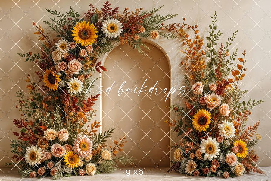 Sunflower Serenity Boho Fall Photography Backdrop (sweep options)