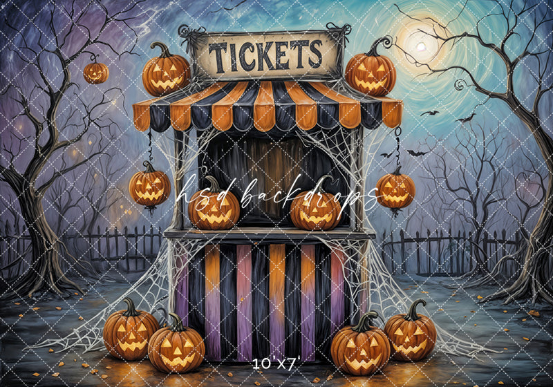 Fright Night Tickets Halloween Photo Backdrop (sweep options)