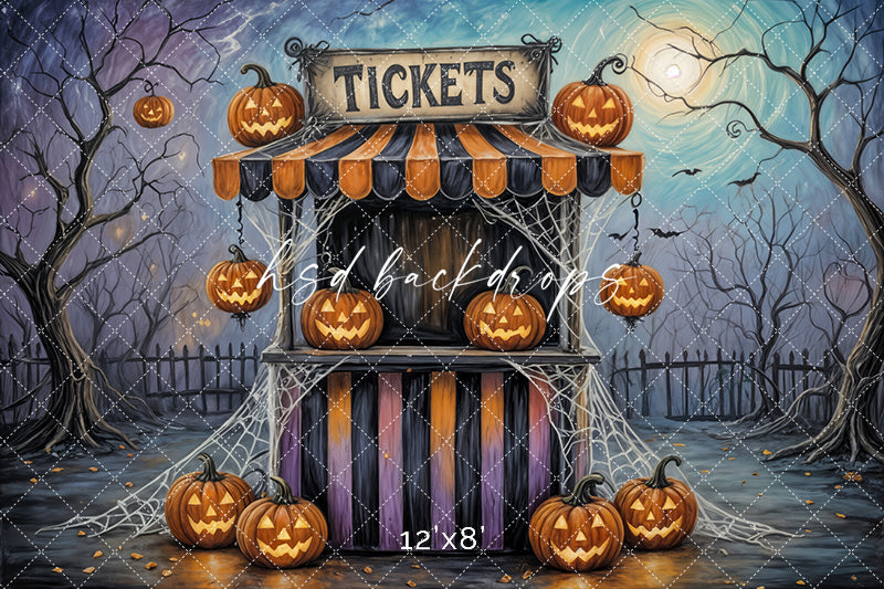 Fright Night Tickets Halloween Photo Backdrop (sweep options)
