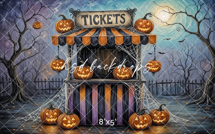 Fright Night Tickets Halloween Photo Backdrop (sweep options)