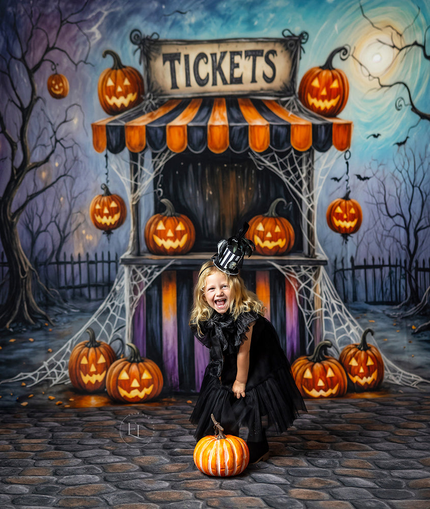 Fright Night Tickets Halloween Photo Backdrop (sweep options)