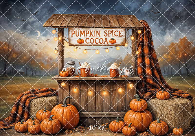 Pumpkin Spice Cocoa Stand – Fall Photography Backdrop