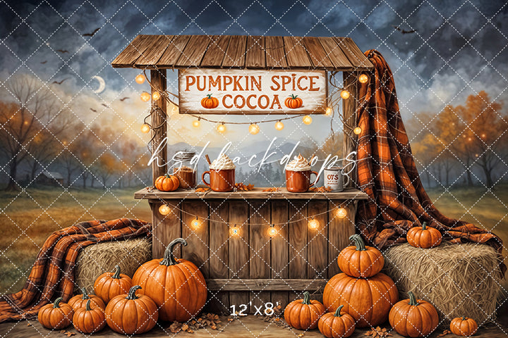 Pumpkin Spice Cocoa Stand – Fall Photography Backdrop