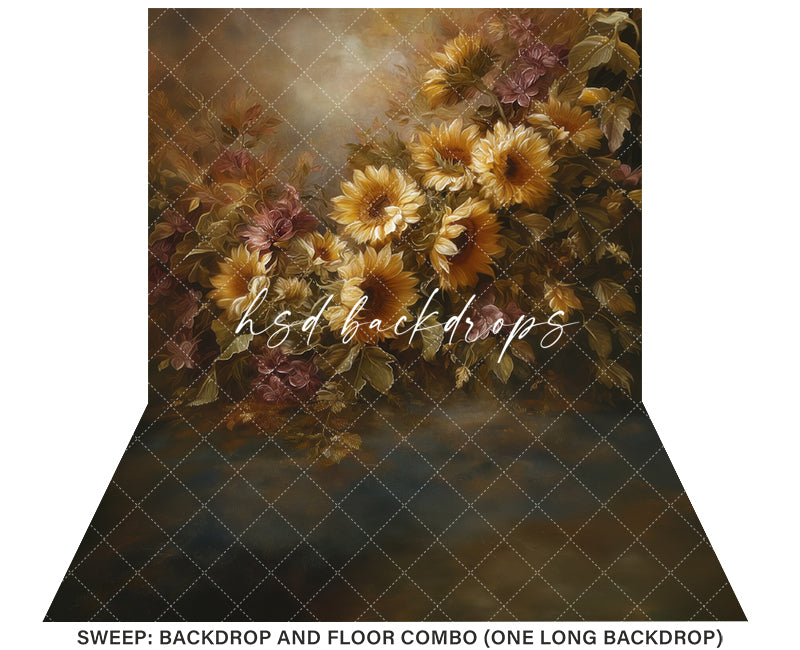 Golden Harvest Sunflowers – Fine Art Fall Photography Backdrop