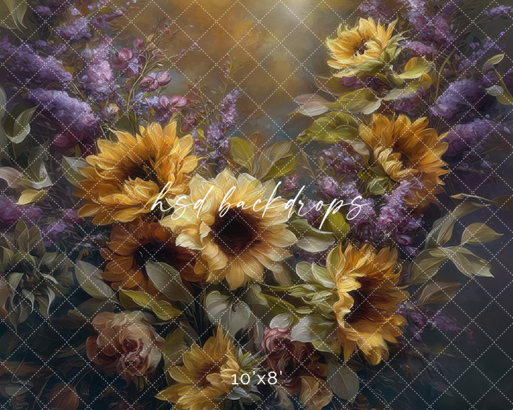 Lavender Harvest Sunflower Bloom – Fine Art Fall Backdrop