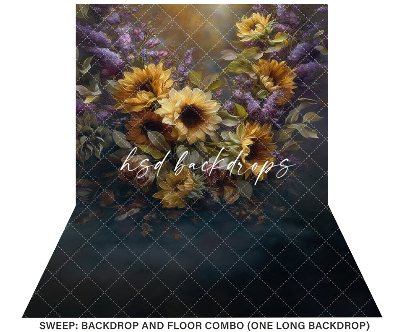Lavender Harvest Sunflower Bloom – Fine Art Fall Backdrop