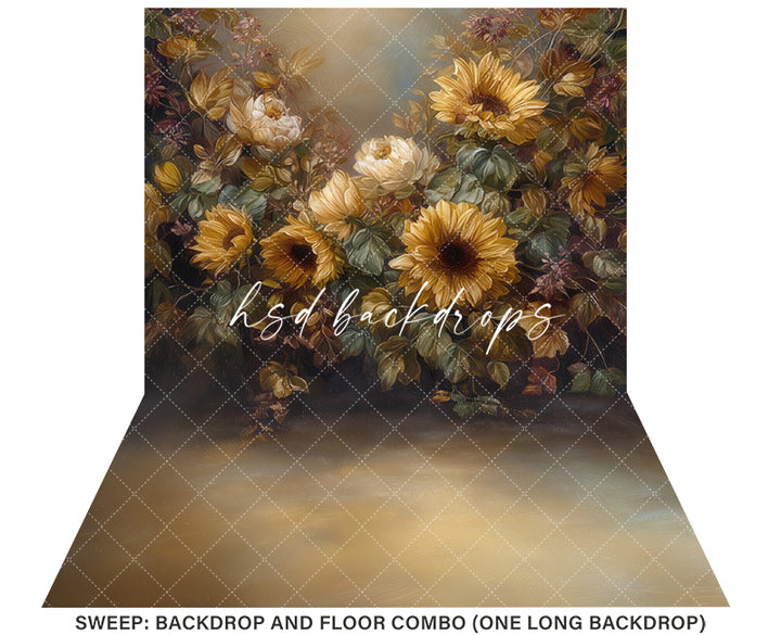 Golden Harvest Sunflower Garden – Fine Art Fall Photography Backdrop