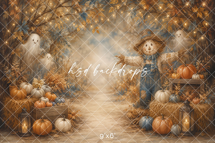 Harvest Scarecrow Path Photography Backdrop – Cozy Fall Halloween Scene | HSD Backdrops
