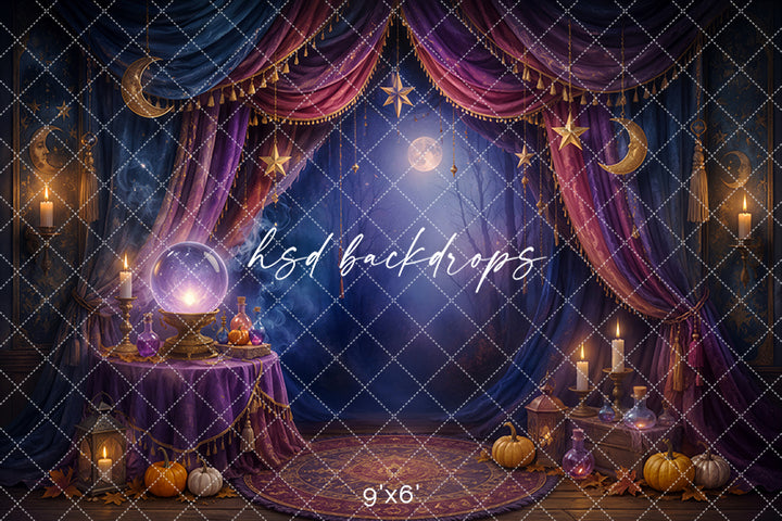 Mystic Fortune Teller Photography Backdrop – Enchanted Halloween Setting | HSD Backdrops