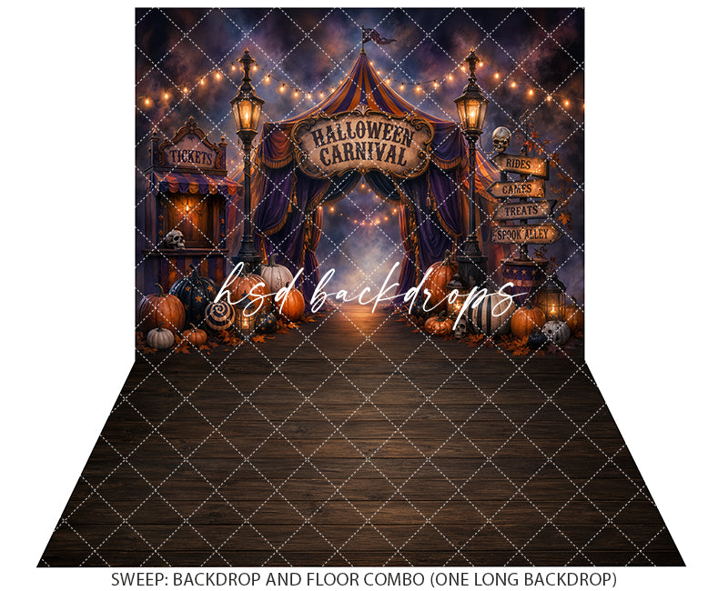 Spooky Carnival Entrance Photography Backdrop – Halloween Festival Scene | HSD Backdrops
