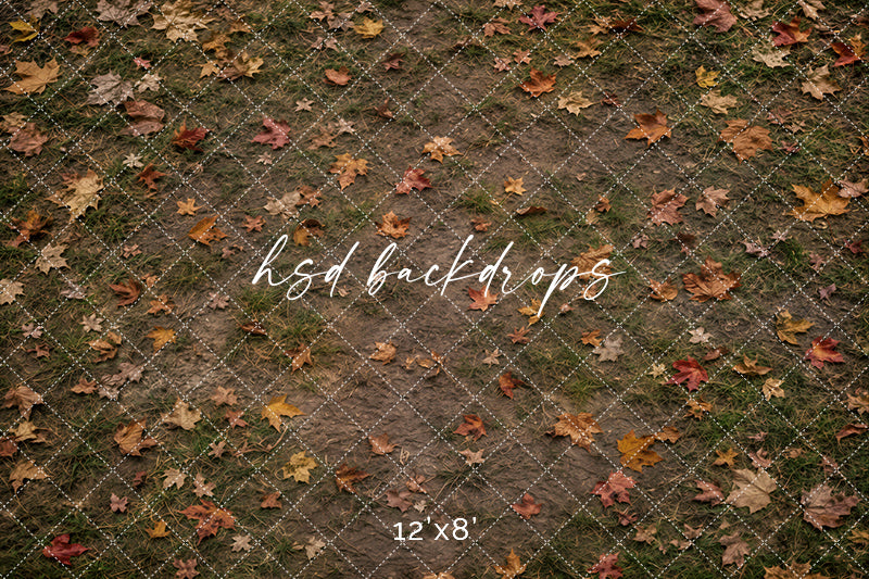 Fallen Leaves Orchard Floor Photography Backdrop – Rustic Fall Studio Floor | HSD Backdrops