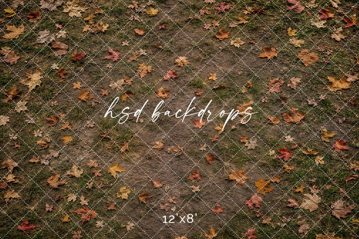 Fallen Leaves Orchard Floor Photography Backdrop – Rustic Fall Studio Floor | HSD Backdrops