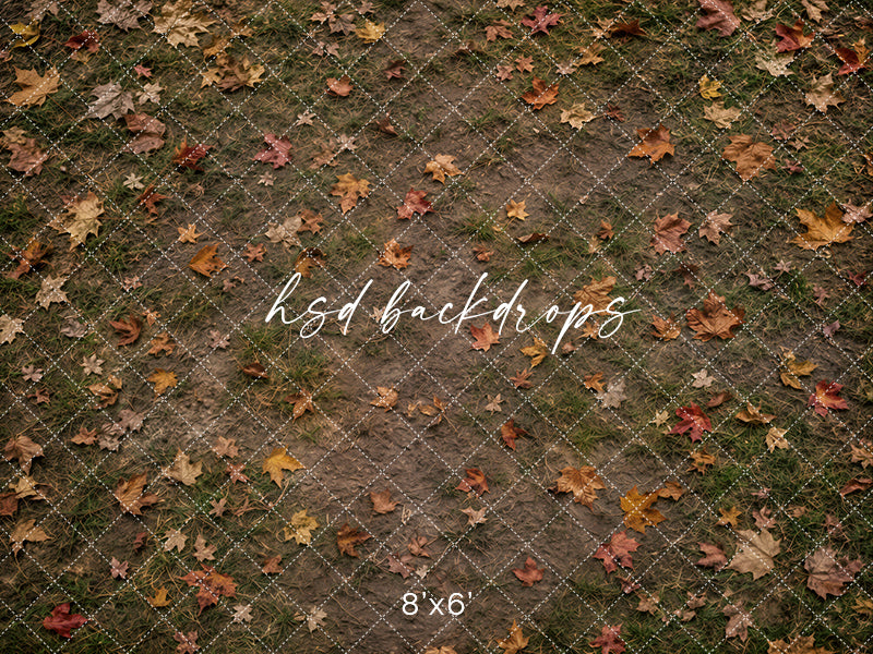 Fallen Leaves Orchard Floor Photography Backdrop – Rustic Fall Studio Floor | HSD Backdrops