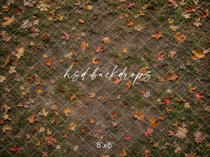 Fallen Leaves Orchard Floor Photography Backdrop – Rustic Fall Studio Floor | HSD Backdrops